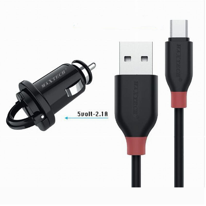 foto del prodotto maxtech kit caricabatterie caricatore da auto cavo micro usb 1mt 10watt maxtech ma s03 