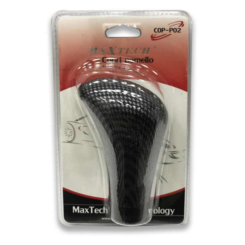 foto del prodotto maxtech marce pomello per auto camion universale leva cambio fibra carbonio cop p02 