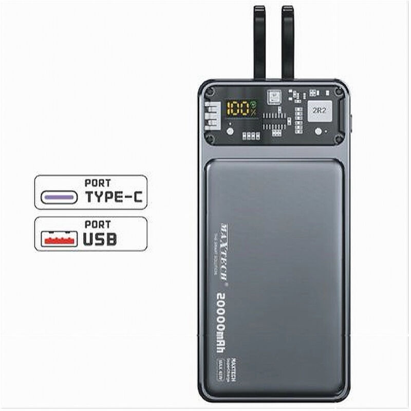 immagine 0 del prodotto maxtech power bank portatile caricabatteria 20000mah super charge pd type c usb pa tm017 