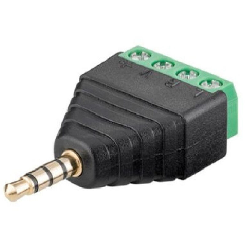 foto del prodotto maxtech set 2pz connettore aux 3,5 mm a 4 poli pin terminale a vite stereo audio c 029 