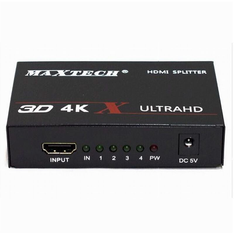 foto del prodotto maxtech splitter sdoppiatore 4 porte hdmi full hd 1080p per tv ps3 xbox 3d 4k dk 104c 