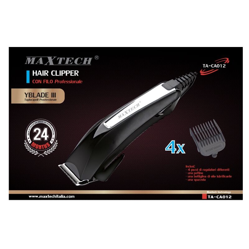 foto del prodotto maxtech tagliacapelli barba uomo regolabile con filo con spazzola 4x ta ca012 