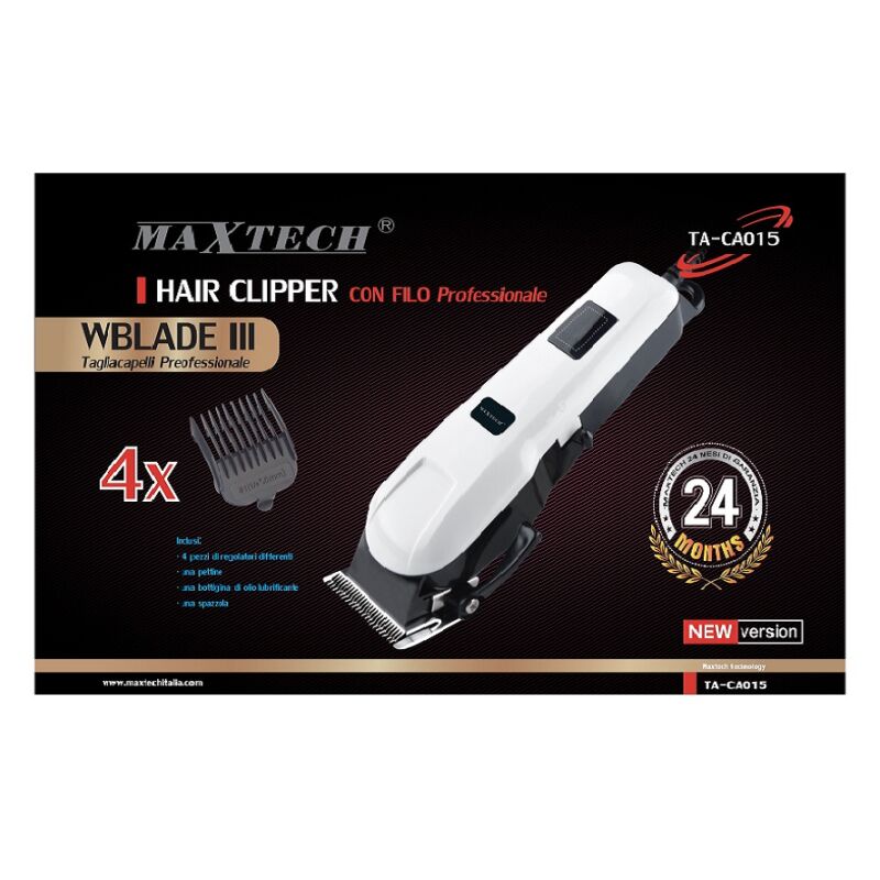 foto del prodotto maxtech tagliacapelli uomo con filo regolabile con spazzola lubrificante uomo ta ca015 