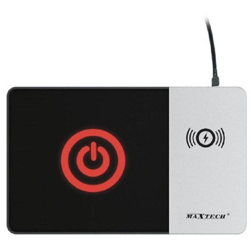 foto del prodotto maxtech tappetino mouse con caricabatterie wireless 10w mouse pad maxtech g mpad18 