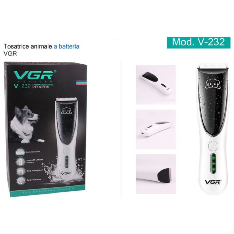 foto del prodotto maxtech tosatrice per animali elettrico ricaricabile usb a batteria professionale v 232 