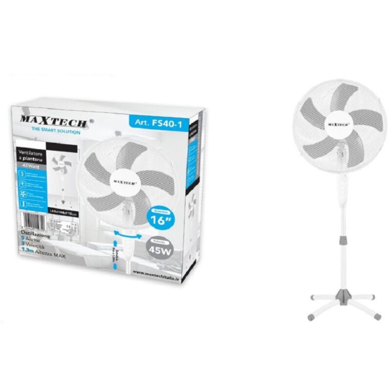 foto del prodotto maxtech ventilatore a piantana 130cm 3 velocit 45 w 16 funzione di oscillazione fs40 1 