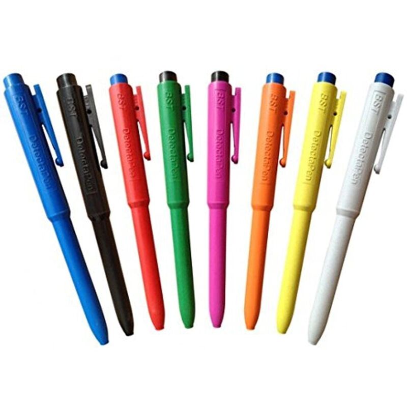 foto del prodotto maya professional tools j800 2 2 penna detectable por metalli e raggi x, inchiostro normale, con clip, 25 pezzi, fusto blu, inchiostro blu