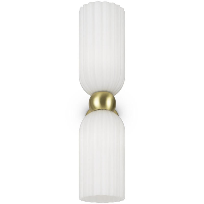 foto del prodotto maytoni applique contemporanea antic metallo oro 2 luci diffusore in vetro