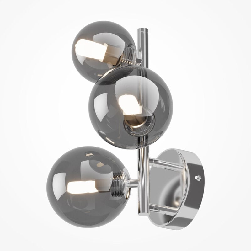 foto del prodotto maytoni applique contemporanea dallas metallo cromo 3 luci diffusori fum 