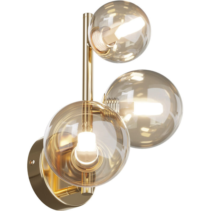 foto del prodotto maytoni applique contemporanea dallas metallo oro 3 luci diffusori cognac