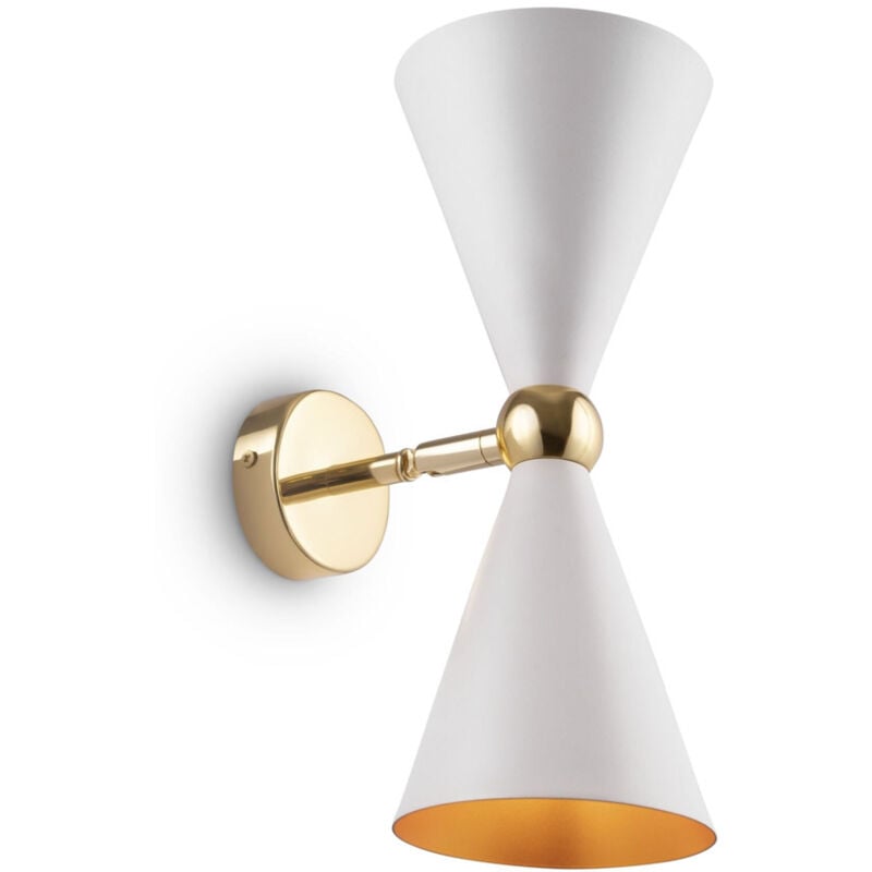 foto del prodotto maytoni applique contemporanea vesper struttura e diffusori in metallo bianco oro 2 luci