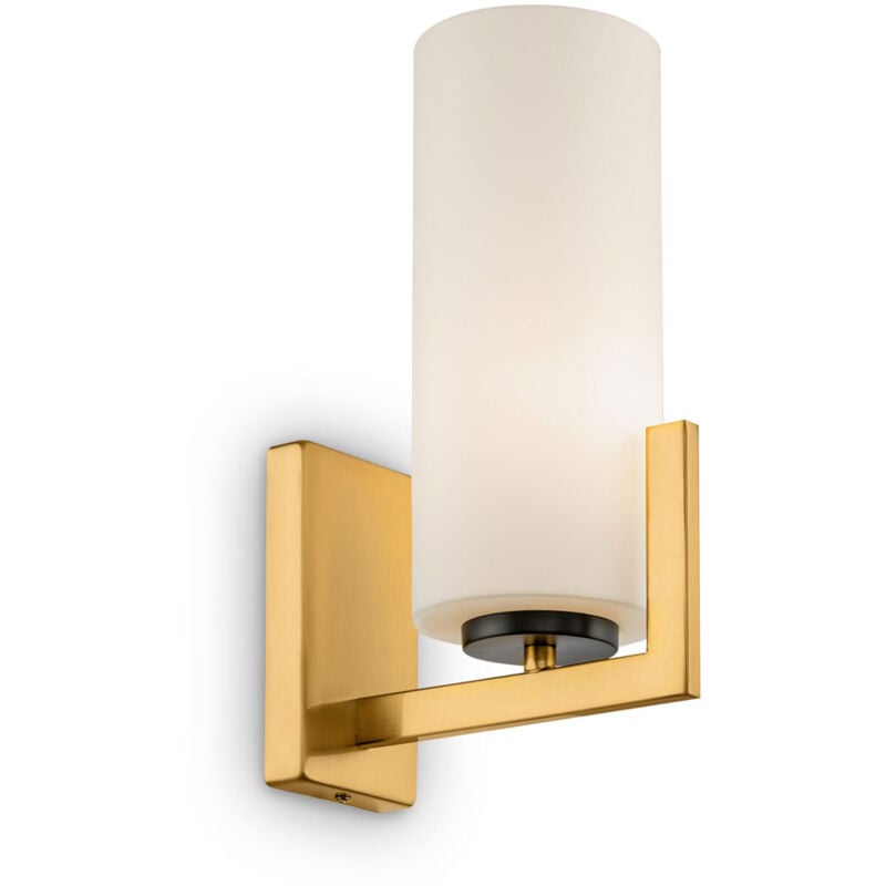 foto del prodotto maytoni applique contermporanea fortano 1 luce metallo ottone diffusore vetro bianco
