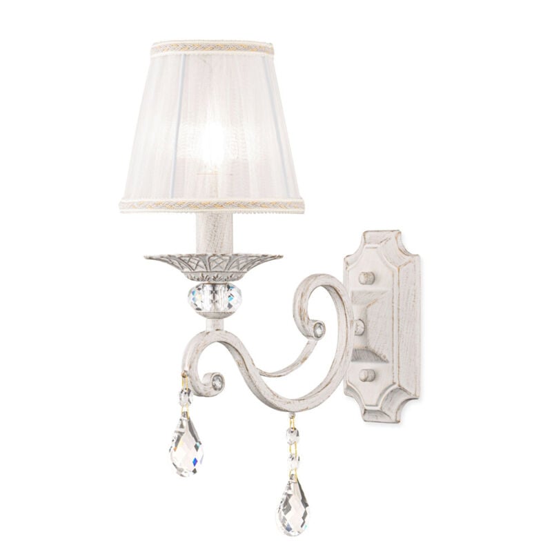 foto del prodotto maytoni applique shabby chic grace metallo bianco 1 luce diffusore bianco