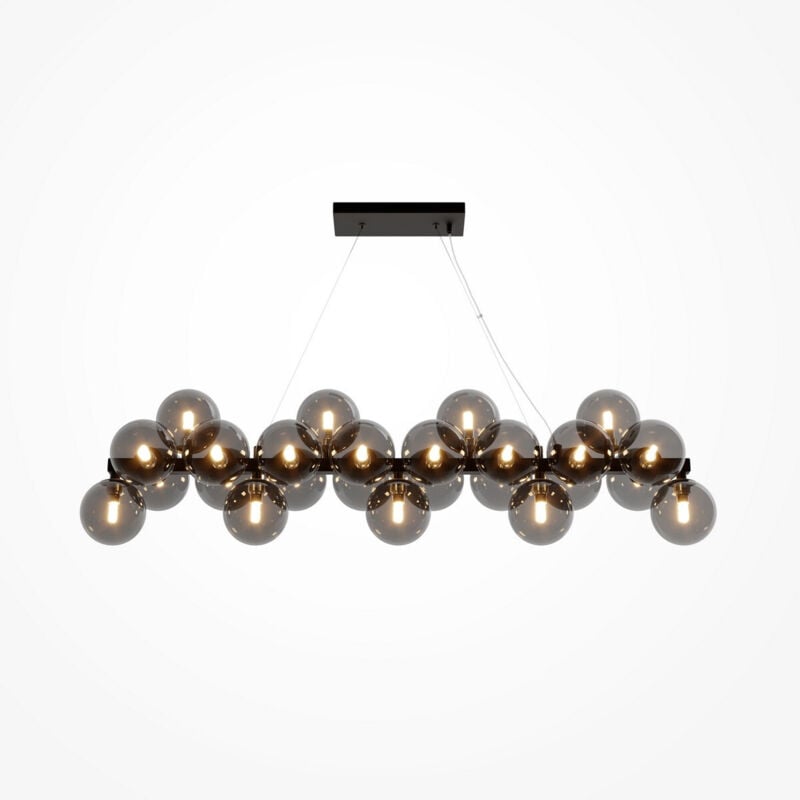 foto del prodotto maytoni dallas plafoniera moderna a sospensione a 25 barre luminose nera, paralume nero, g9