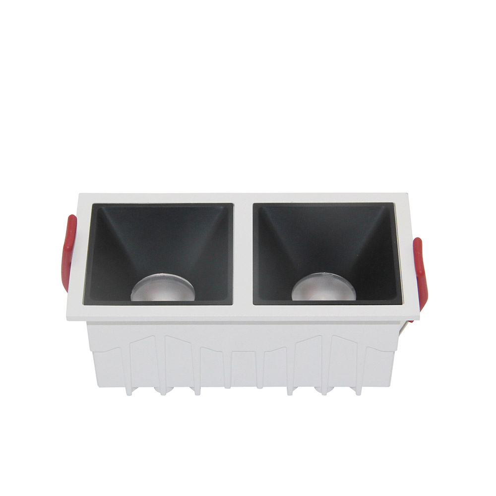 foto del prodotto maytoni doppio faretto da incasso moderno alfa alluminio bianco diffusori vetro bianco