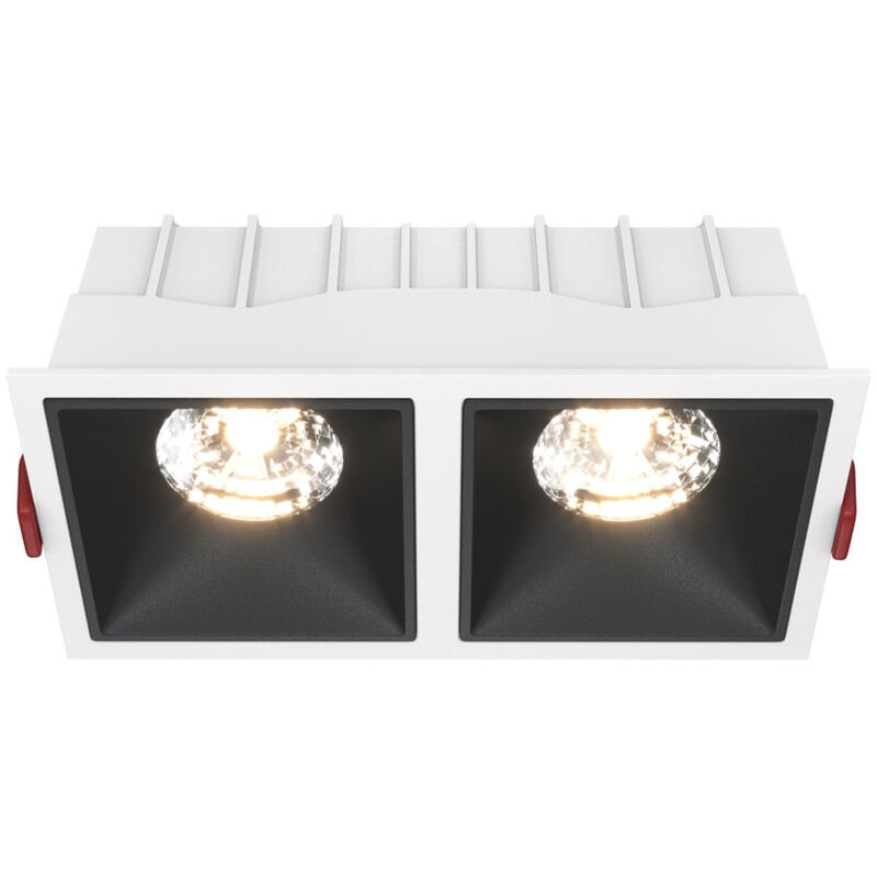 foto del prodotto maytoni doppio faretto da incasso moderno alfa led alluminio bianco 15w