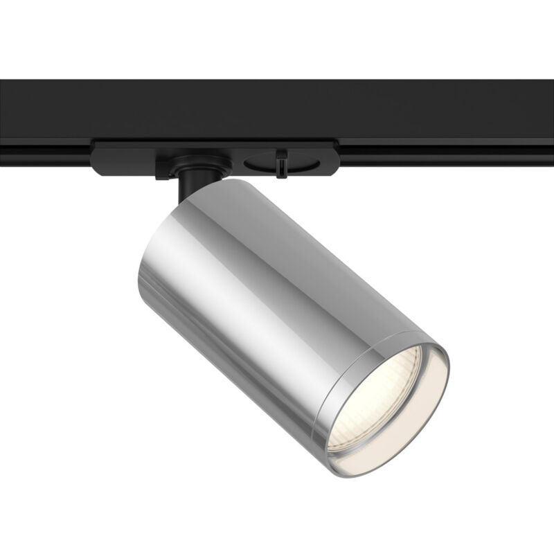 foto del prodotto maytoni faretto per binario moderno focus s alluminio argento e nero 1 luce