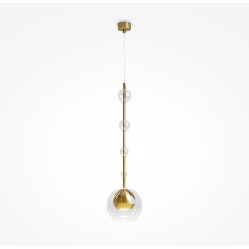 foto del prodotto maytoni lampada a sospensione ros moderna metallo ottone trasparente ip20