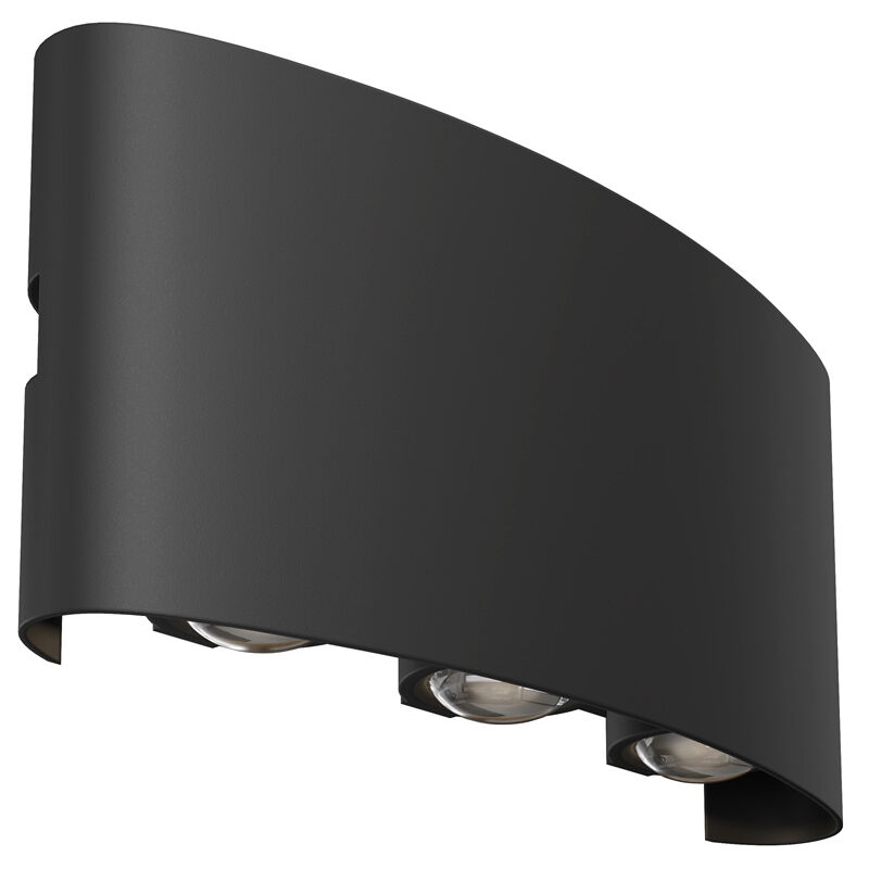 foto del prodotto maytoni lampada da parete moderna da esterno metallo nero luce led 6w ip54