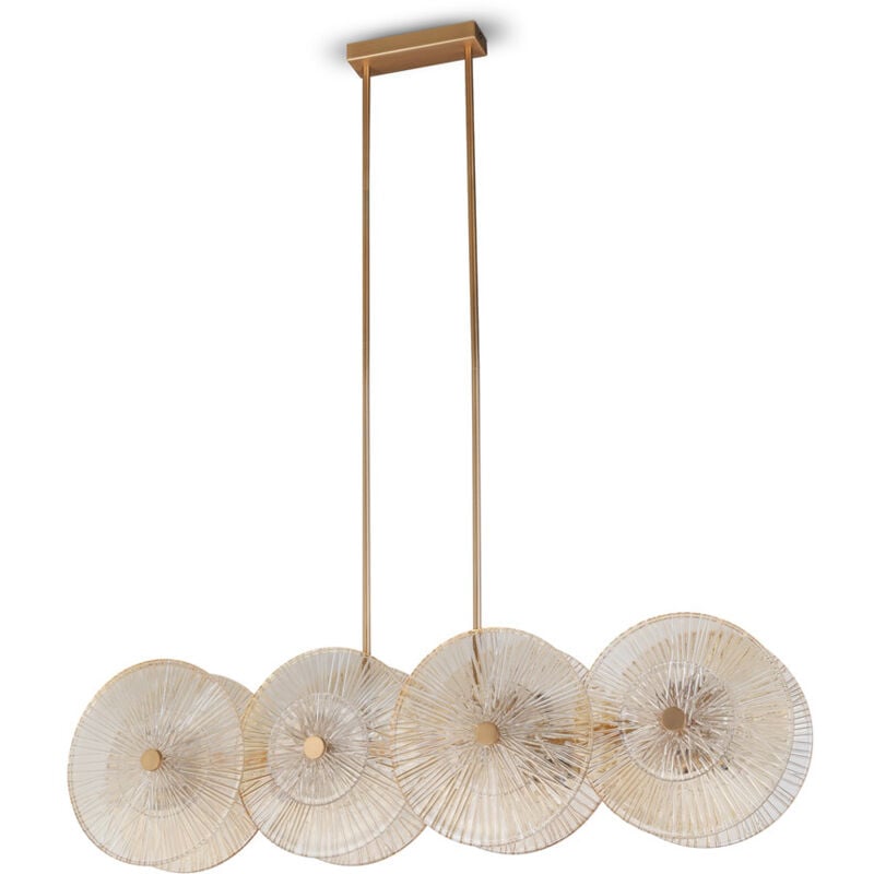 foto del prodotto maytoni lampadario contemporaneo aster lineare metallo oro 8 luci con diffusore in vetro