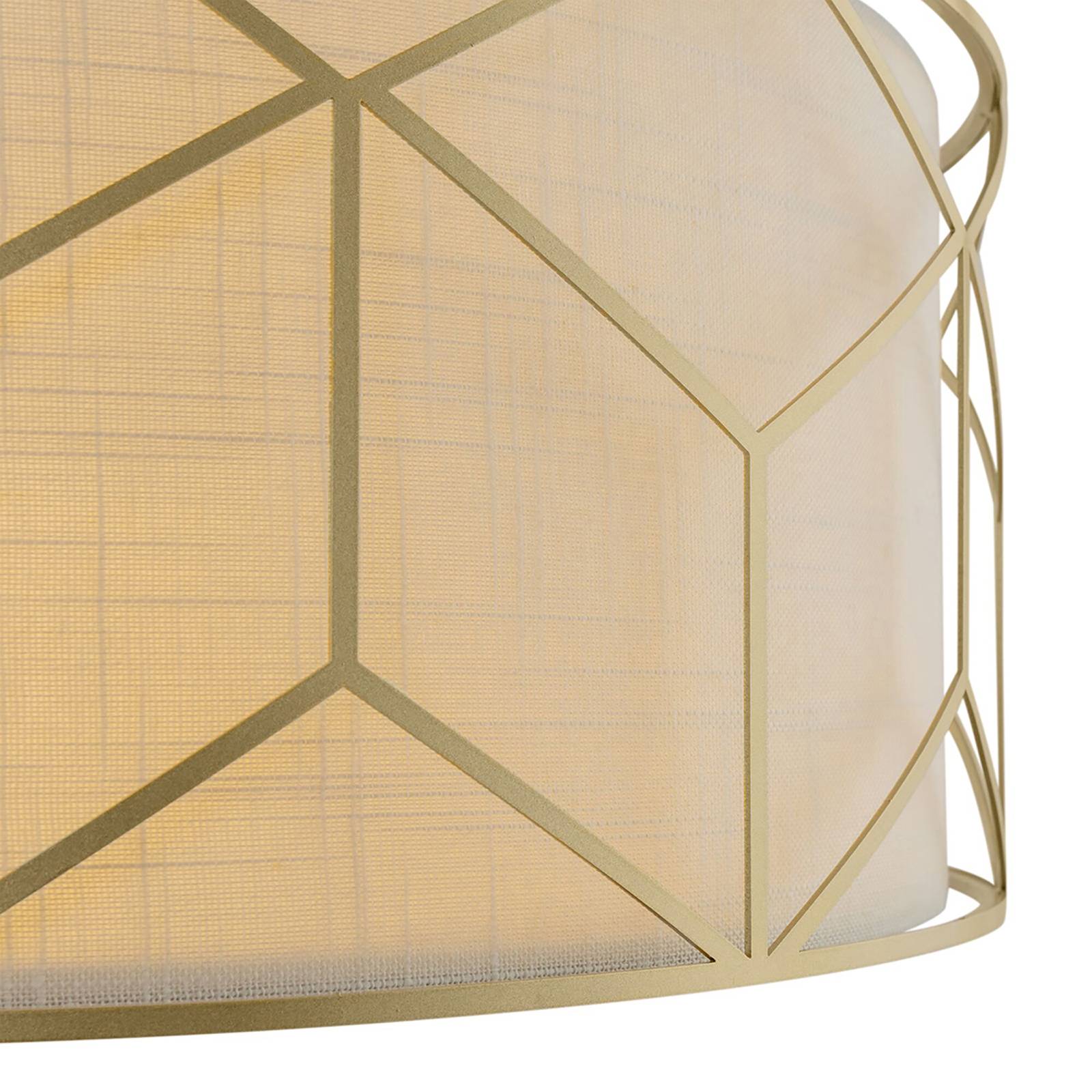 foto del prodotto maytoni lampadario contemporaneo messina metallo oro 1 luce diffusore lino su pvc