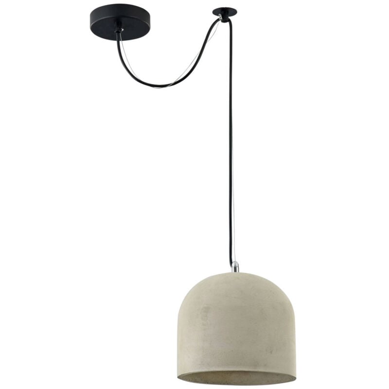 foto del prodotto maytoni lampadario industrial broni metallo nero 1 luce diffusore calcestruzzo grigio