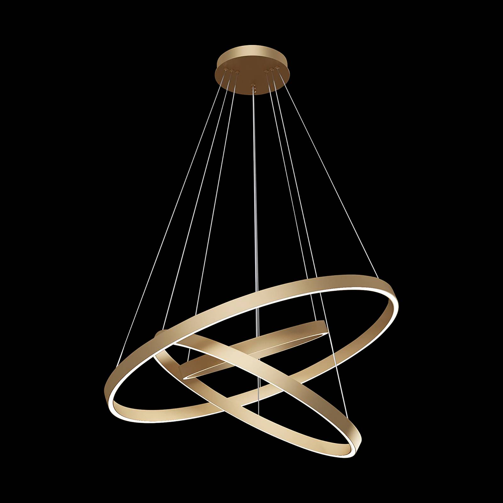 foto del prodotto maytoni rim led sospensione, 840, 3 anelli, ottone