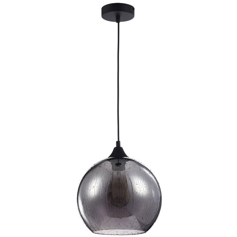 foto del prodotto maytoni sospensione contemporanea bergen metallo nero 1 luce diffusore fum 