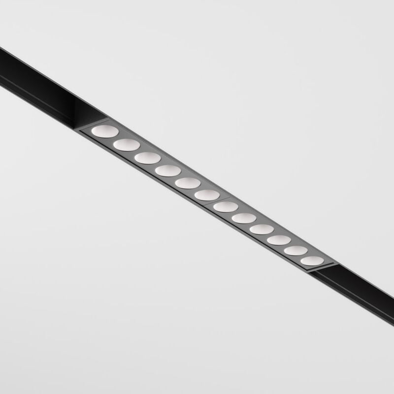 foto del prodotto maytoni striscia led per binario moderno points alluminio nero 12 luci 12w dimmerabile