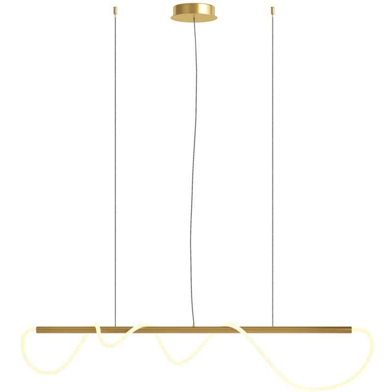 foto del prodotto maytoni tau plafoniera a sospensione moderna bar oro, 140cm led integrato 3000k