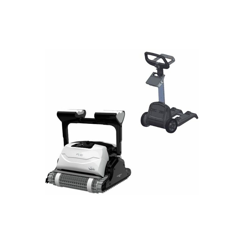 foto del prodotto maytronics dolphin robot per piscina dolphin ps40 con terza spazzola attiva robot e carrello porta robot robot e carrello porta robot