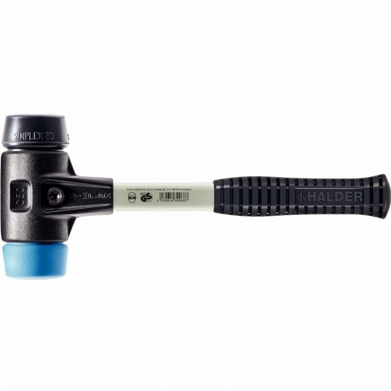 foto del prodotto mazza halder simplex in tpe morbido / metallo morbido con corpo in ferro malleabile rinforzato e impugnatura in fibra di vetro - d 60 mm - 3712.060