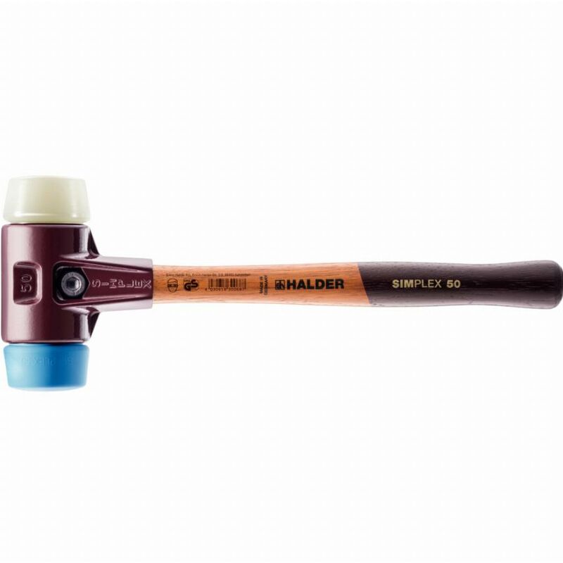 foto del prodotto mazza halder simplex in tpe morbido nylon con corpo in ferro malleabile e manico in legno d 50 mm 3018.050