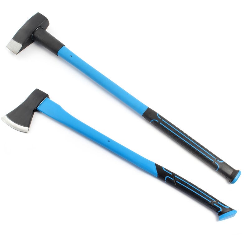 foto del prodotto mazze spaccalegna set martello e ascia da spacco 3,6 kg 1,5 kg, manico in fibra di vetro xpotool