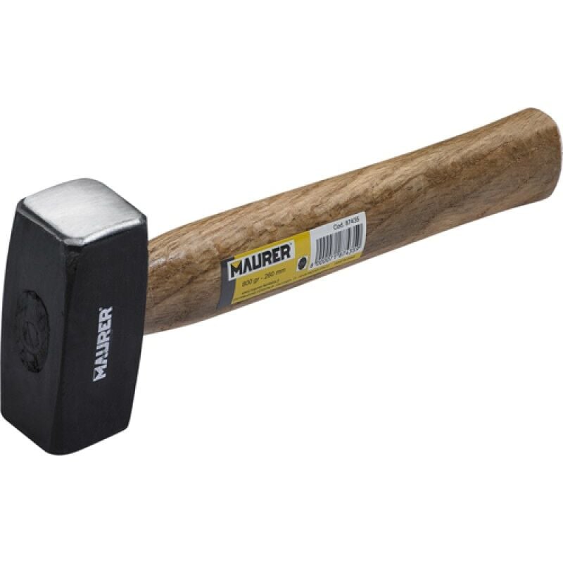 foto del prodotto mazzetta per muratore 1000 gr con manico in legno maurer
