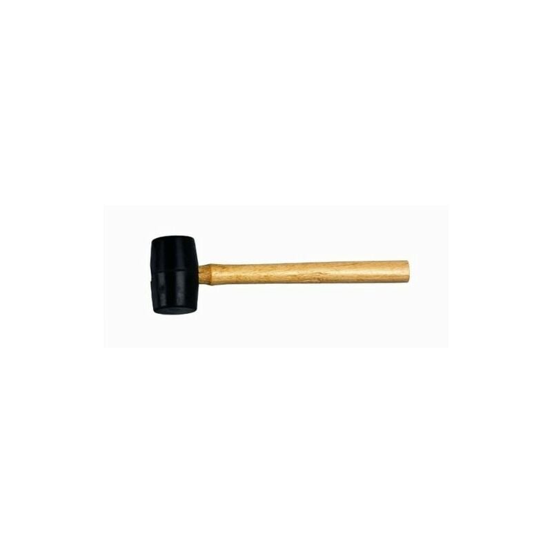 foto del prodotto mazzuola in gomma nera con manico legno gr.340 d.50 21085 