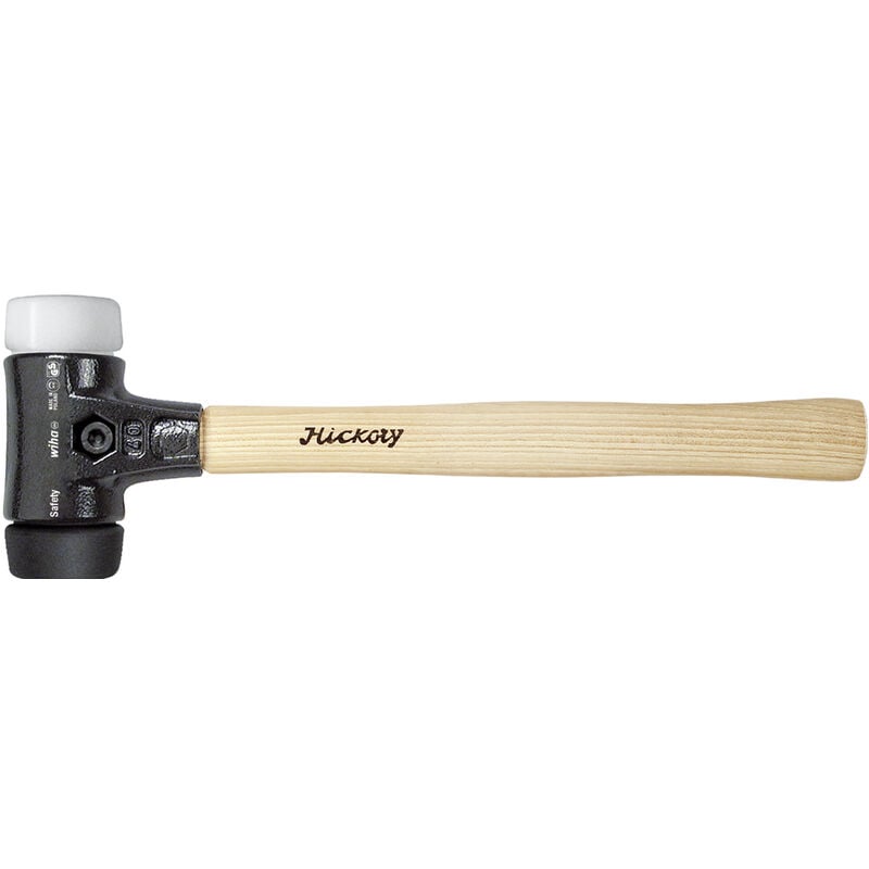 foto del prodotto mazzuola safety, semimorbida molto dura con manico di hickory, testa battente rotonda 50, 360 mm 26659 wiha