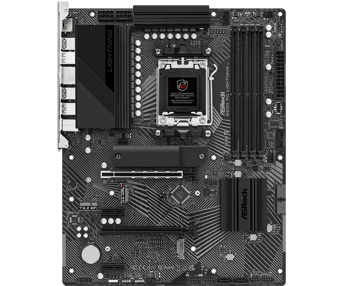 foto del prodotto mb asrock am5 b650 pg lightning 4 ddr5 4 sata3 atx