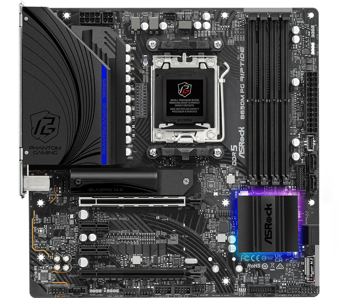 foto del prodotto mb asrock am5 b650 pg riptide 4 ddr5 4 sata3 matx