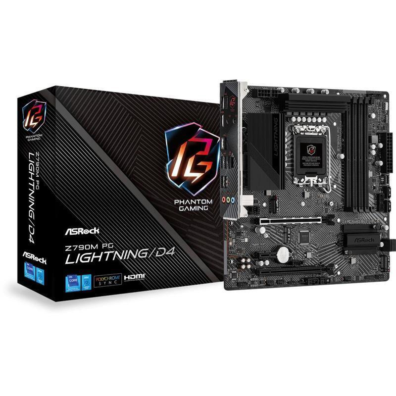 foto del prodotto mb asrock z790m phantomgaming lightning d4 skt1700 12 13gen 