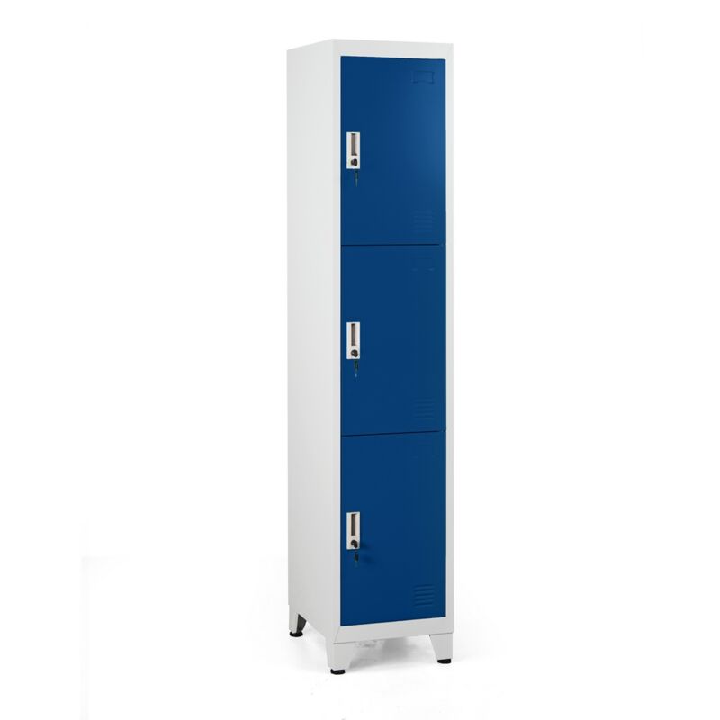 foto del prodotto mbi armadietto metallico 3 ante blu