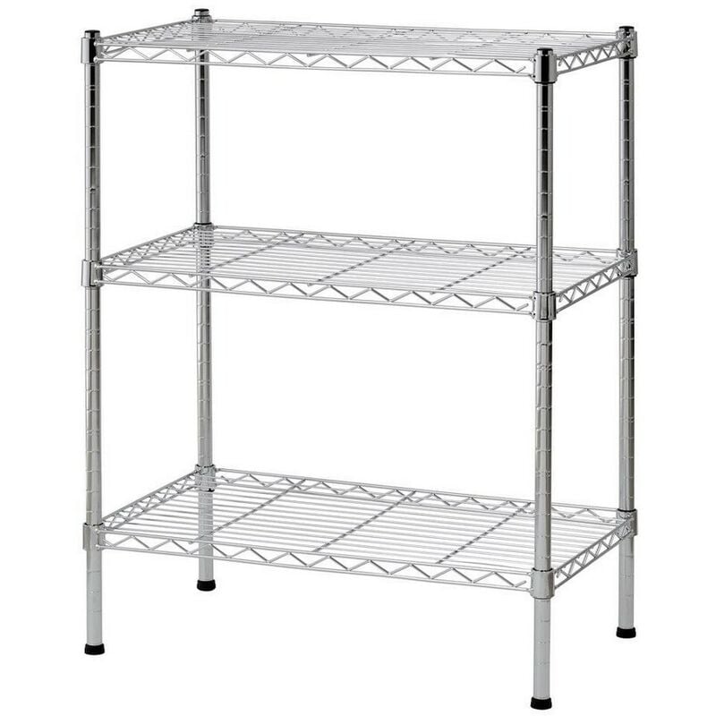 foto del prodotto mbi scaffale in metallo cromato 3 ripiani 60x35x76 cm