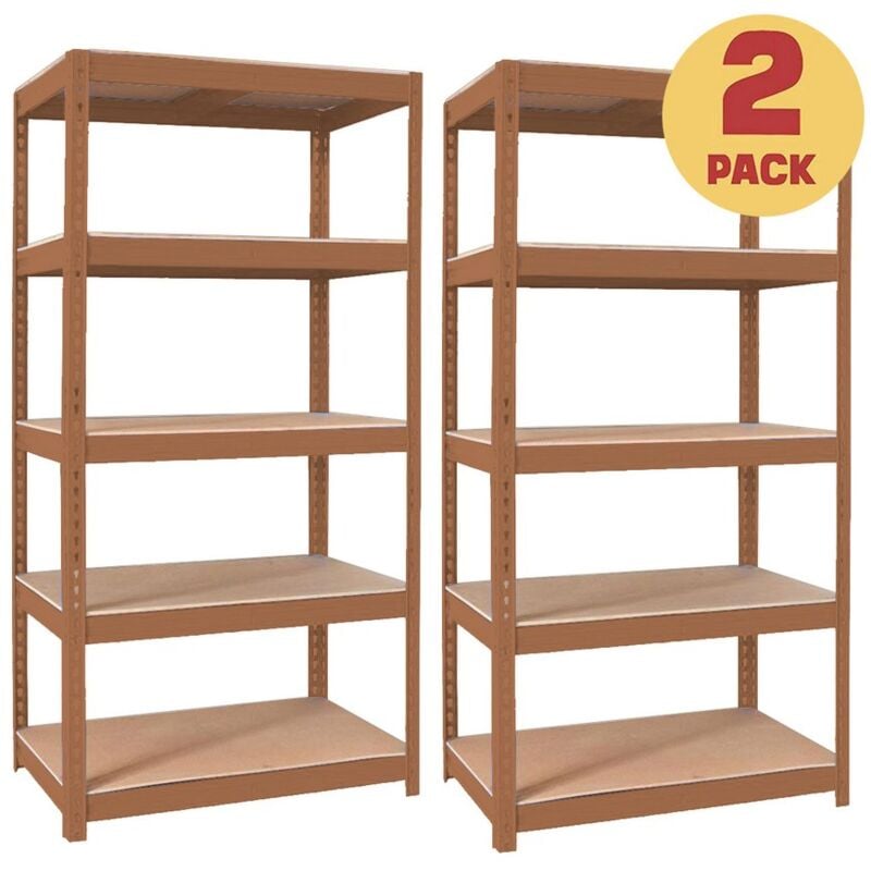 foto del prodotto mbi scaffali metallici 150x75x30 cm mattone 5 ripiani