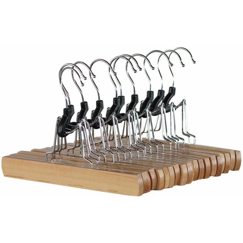 foto del prodotto mbi set grucce in legno a pinza naturale 10 pezzi 