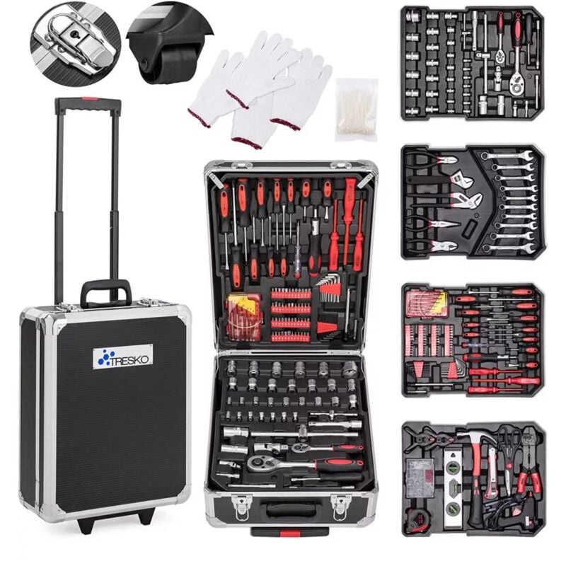 foto del prodotto mbi valigia trolley con attrezzi 318 pezzi, 38x22x52,5 cm