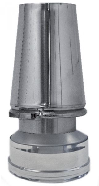 foto del prodotto mbm canna fumaria parete doppia coibentata inox terminale cappello conico dn 80 130