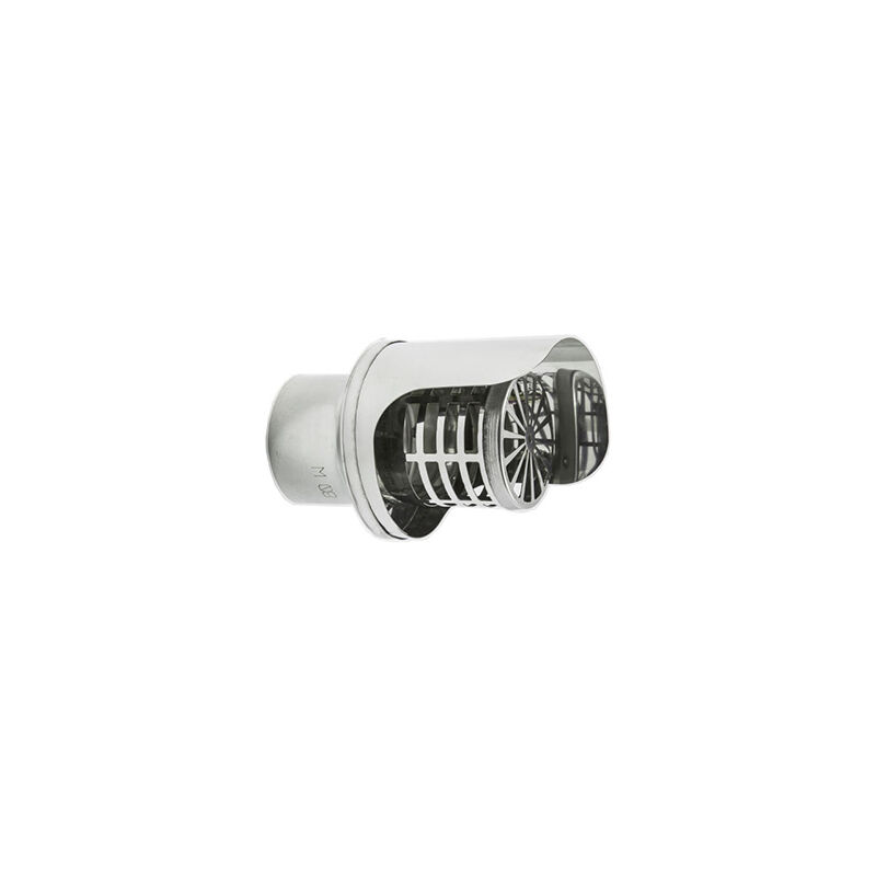 foto del prodotto mbm cappello terminale scarico fumi a parete inox dn 80mm con parapioggia