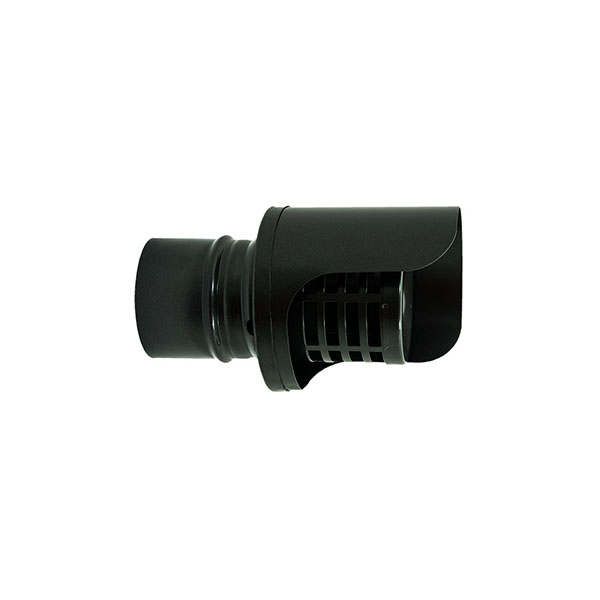 foto del prodotto mbm cappello terminale scarico fumi a parete inox nero dn 100mm con parapioggia
