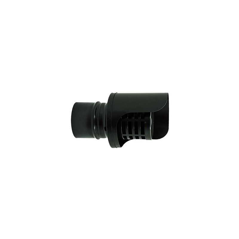 foto del prodotto mbm cappello terminale scarico fumi a parete inox nero dn 80 mm con parapioggia.