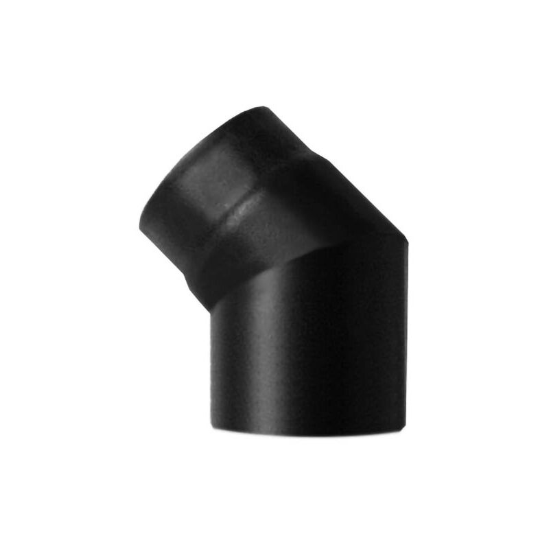 foto del prodotto mbm curva 45 dn 120 smaltato verniciato 600 gradi per stufa a legna tubo nero acciaio sce made in italy